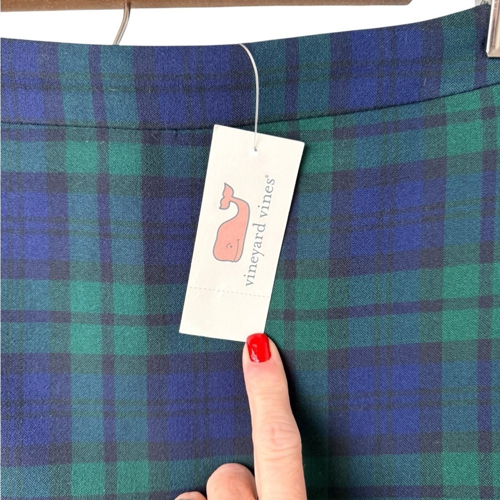 Vineyard Vines Blackwatch Flounce Plaid Skirt Deep Bay-Navy/Green Size-0 NWT - Picture 6 of 10